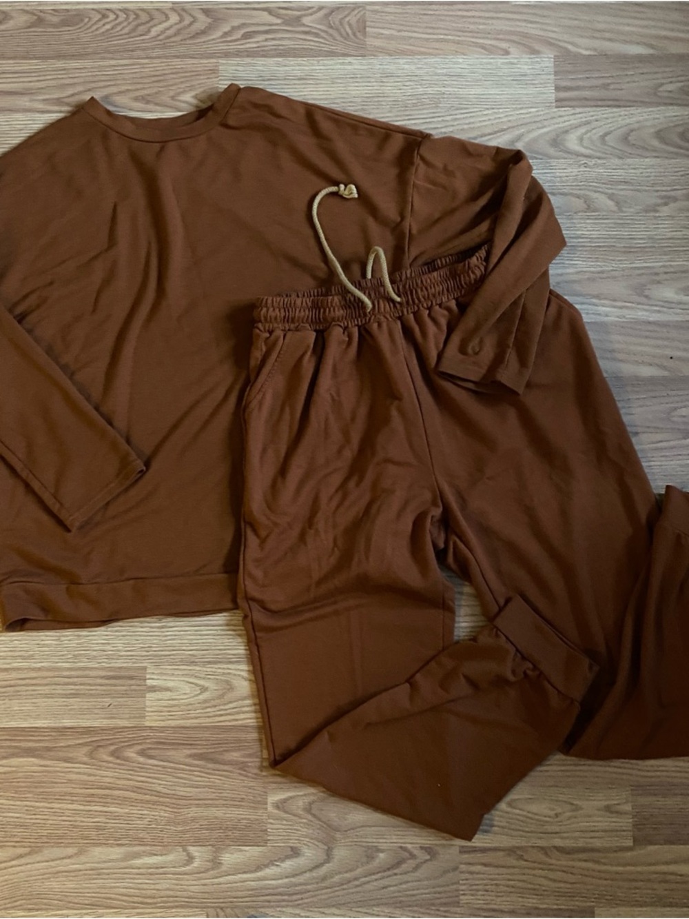 Unbranded Rust Color Lounge Cozy Jogger Set: Size Medium